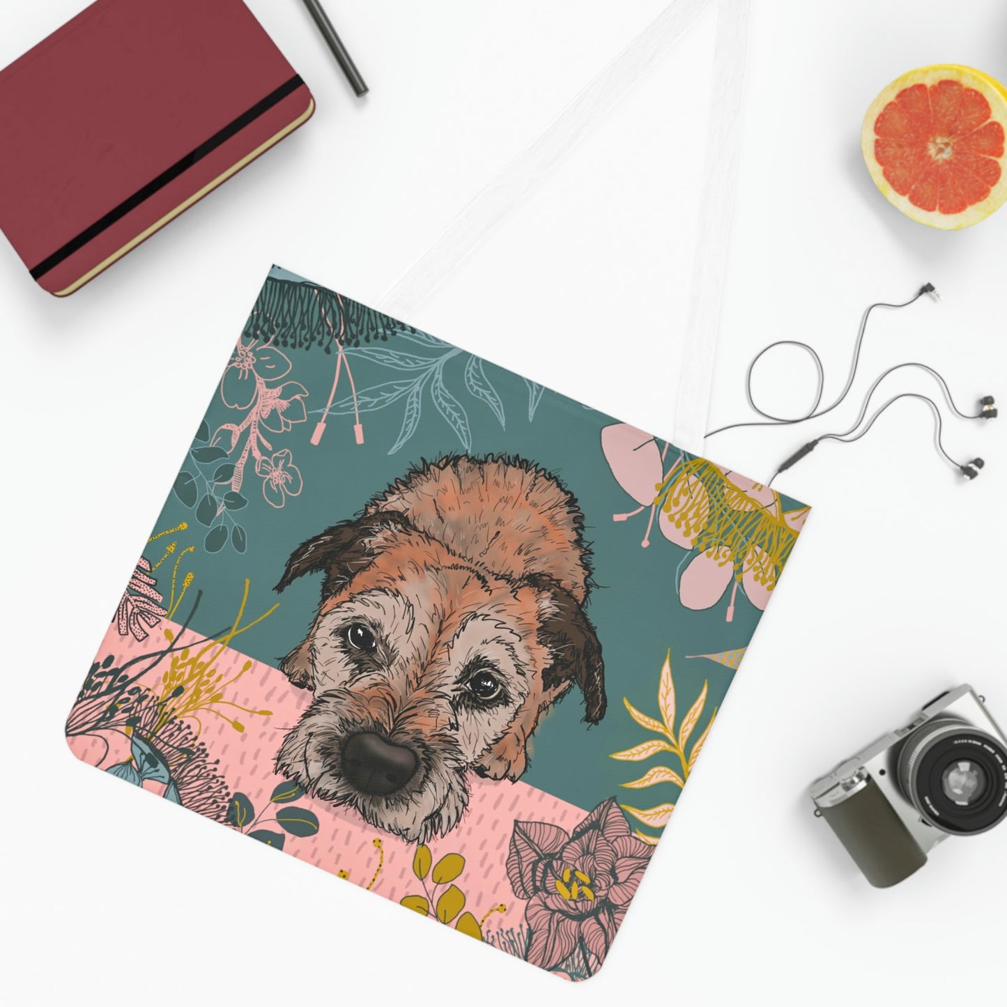 Border Terrier In the Bushes Tote Bag