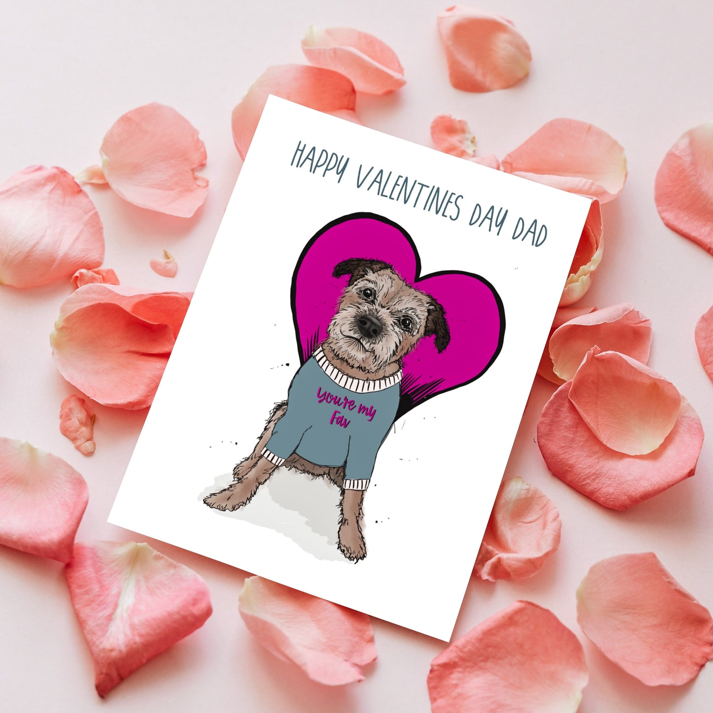 Border Terrier Valentines Card for Dog Dad