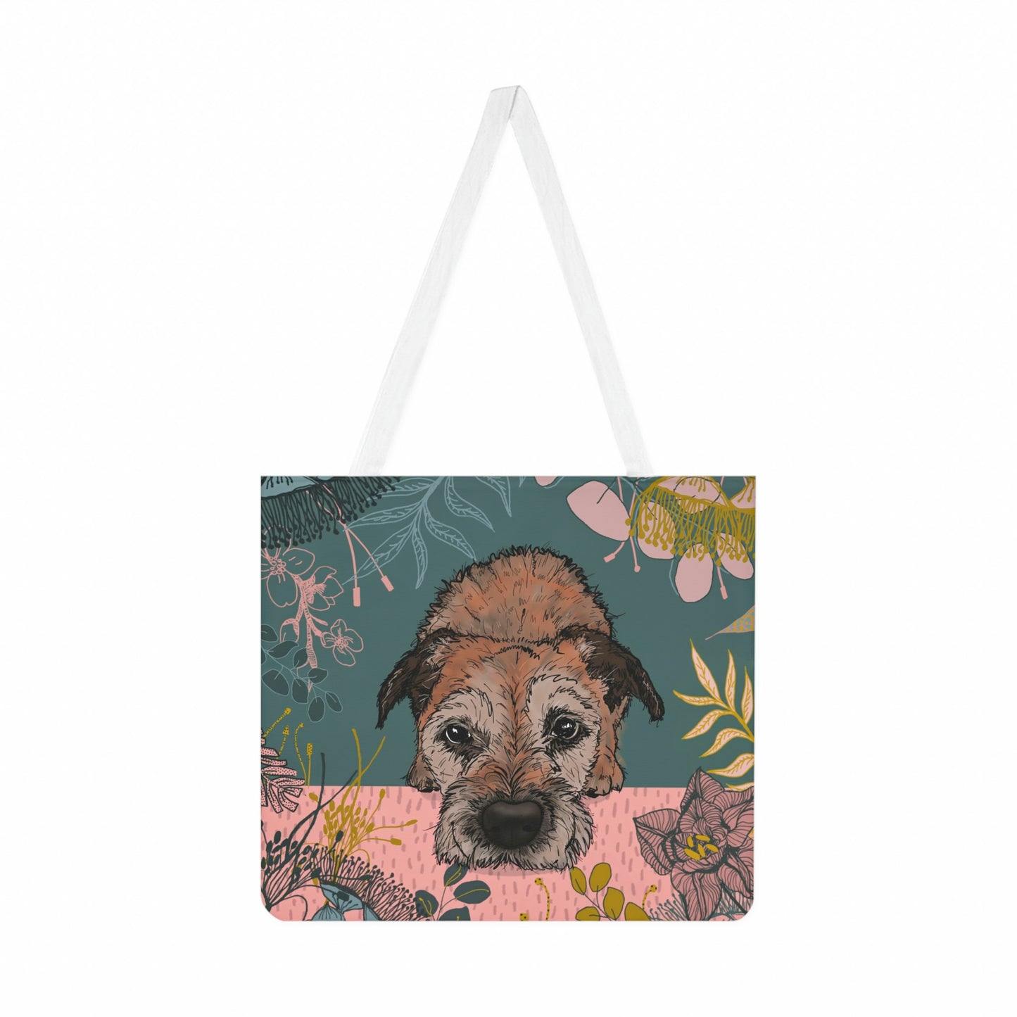 Border Terrier In the Bushes Tote Bag