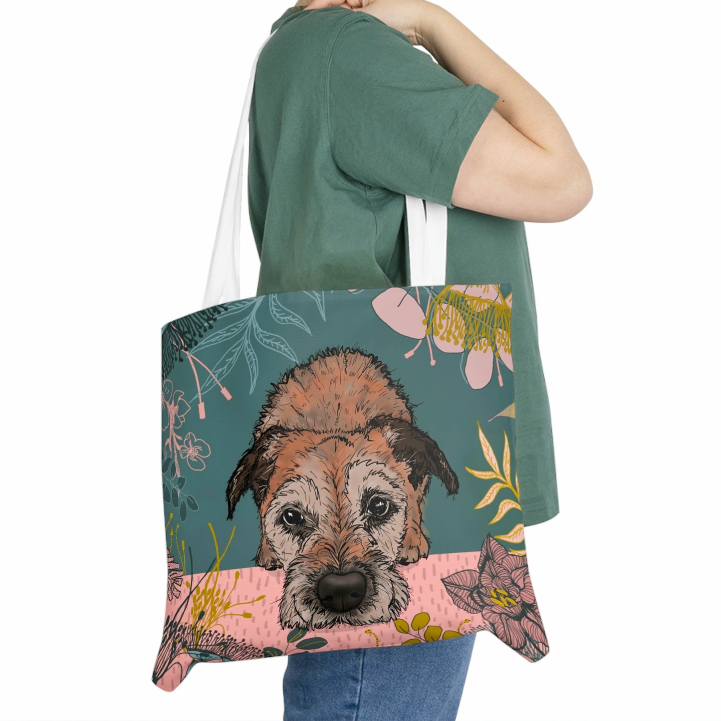 Border Terrier In the Bushes Tote Bag