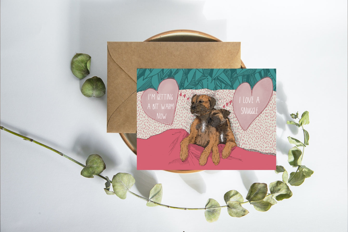 Border Terrier Duo Funny Valentines Card , Love Card, Anniversary Card