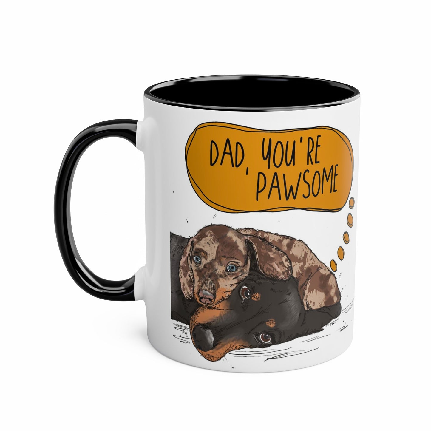 Cute Black, Tan and Dapple Dachshund, Sausage Dog, Doxie Mug