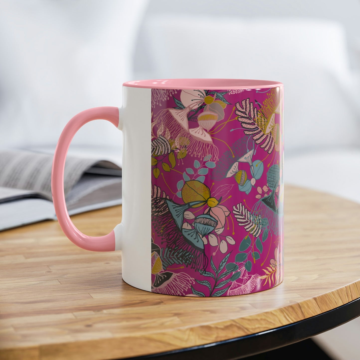 Gorgeous Gum Tree Mug - Magenta and Pink