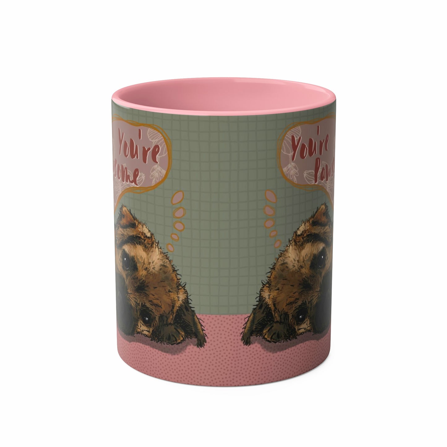 Cute Sage & Pink Border Terrier Mug