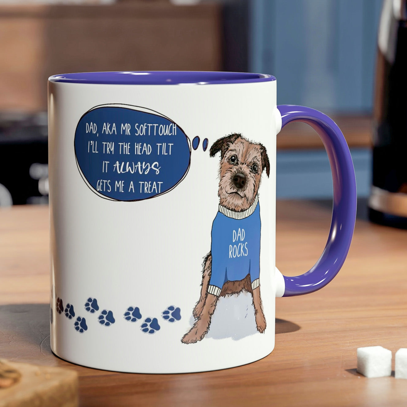 Cheeky Border Terrier Mug For Dad