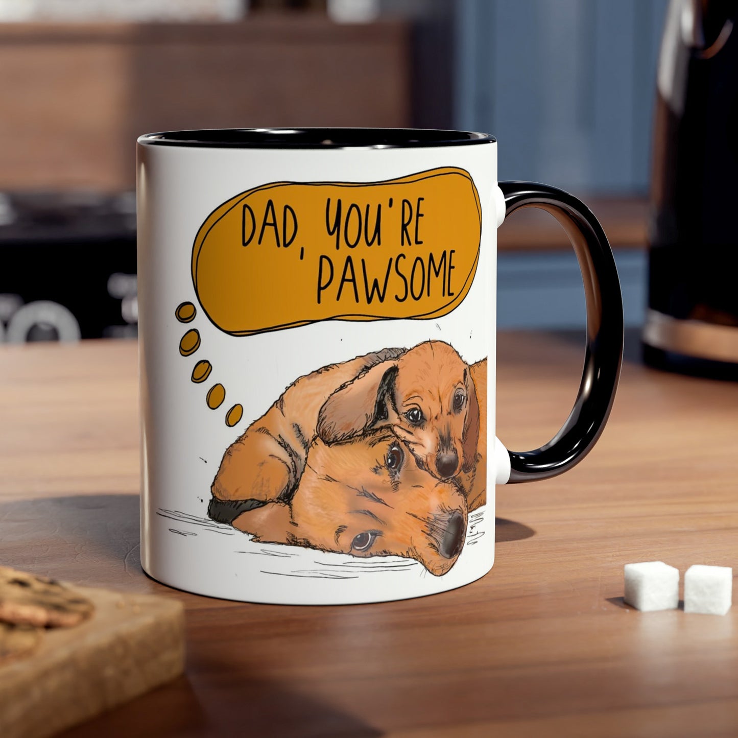 Cute Tan Dachshund, Sausage Dog, Doxie Mug for Dog Dad