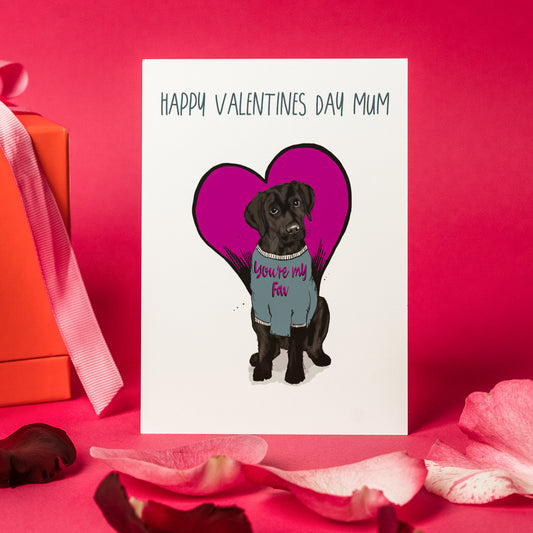 Labrador Valentines Card for Mum - Colour Variations Available