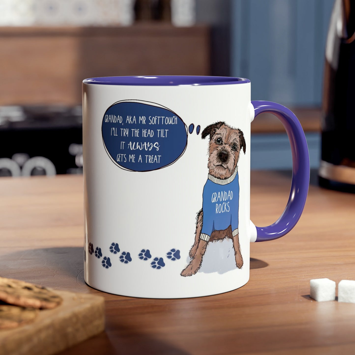 Grandad Funny Border Terrier Fathers Day Mug