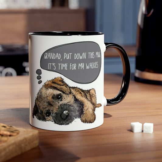 Grandad Border Terrier Puppy Fathers Day Mug