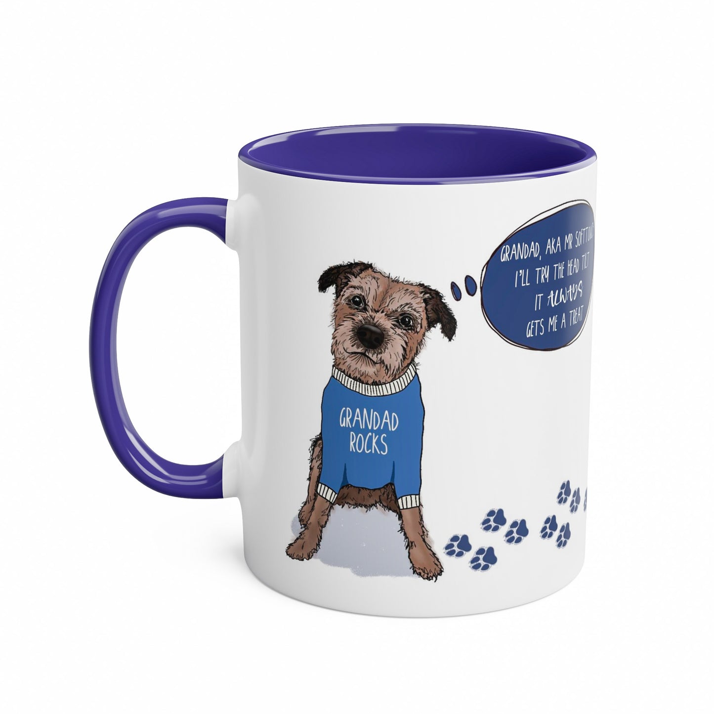 Grandad Funny Border Terrier Fathers Day Mug