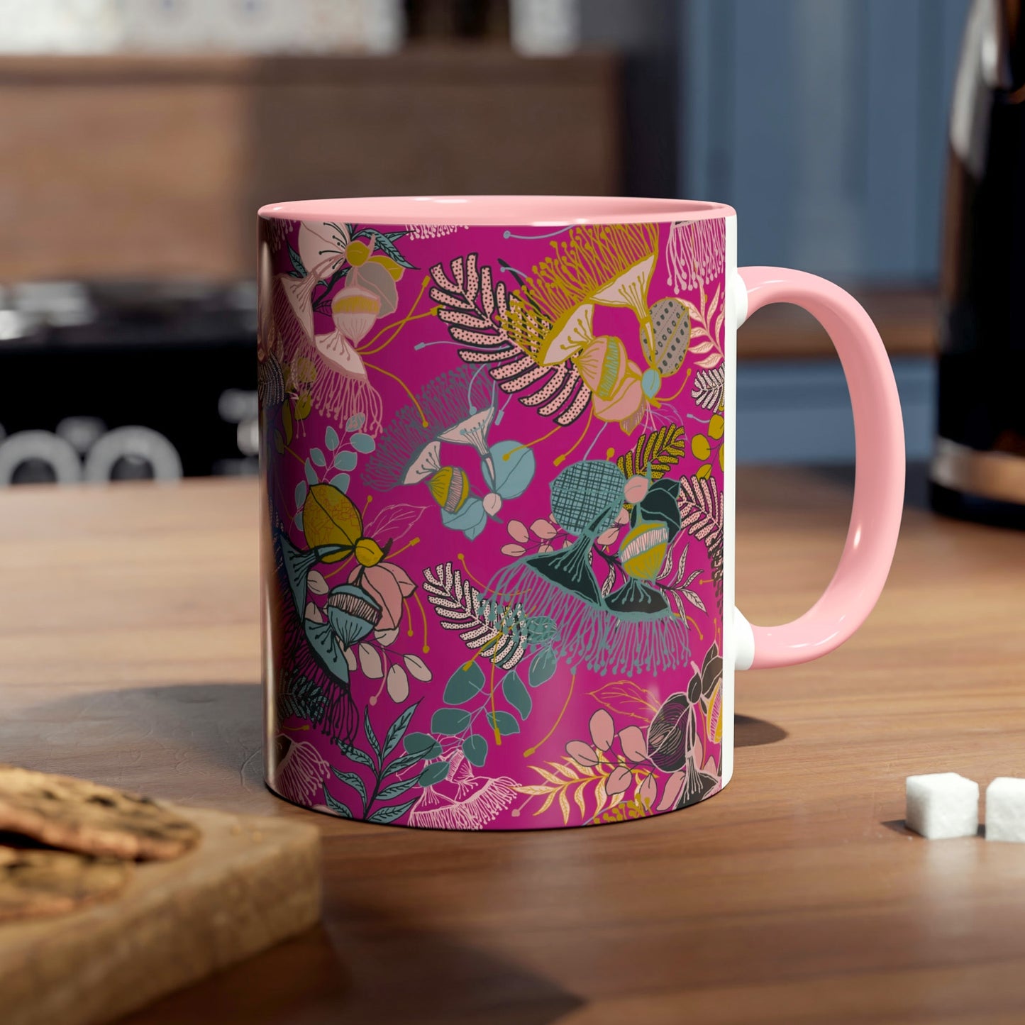 Gorgeous Gum Tree Mug - Magenta and Pink