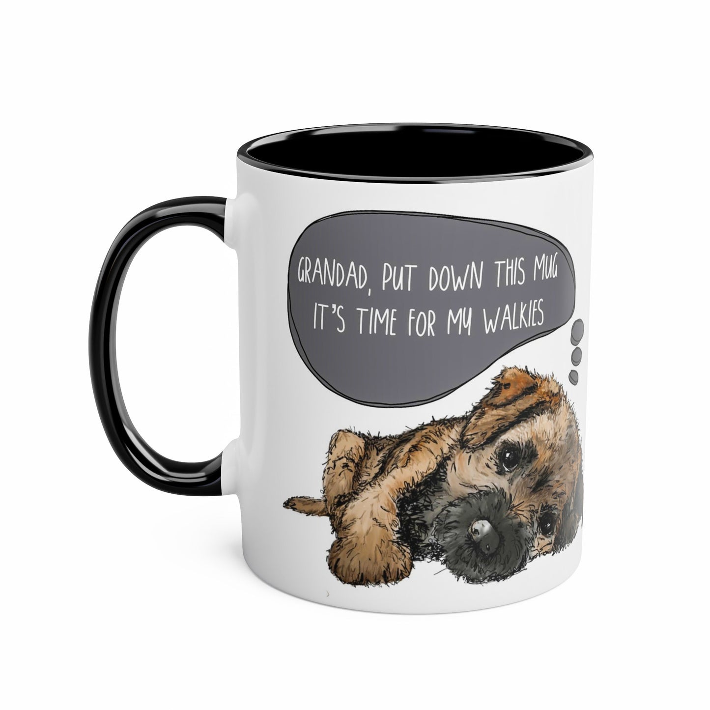 Grandad Border Terrier Puppy Fathers Day Mug