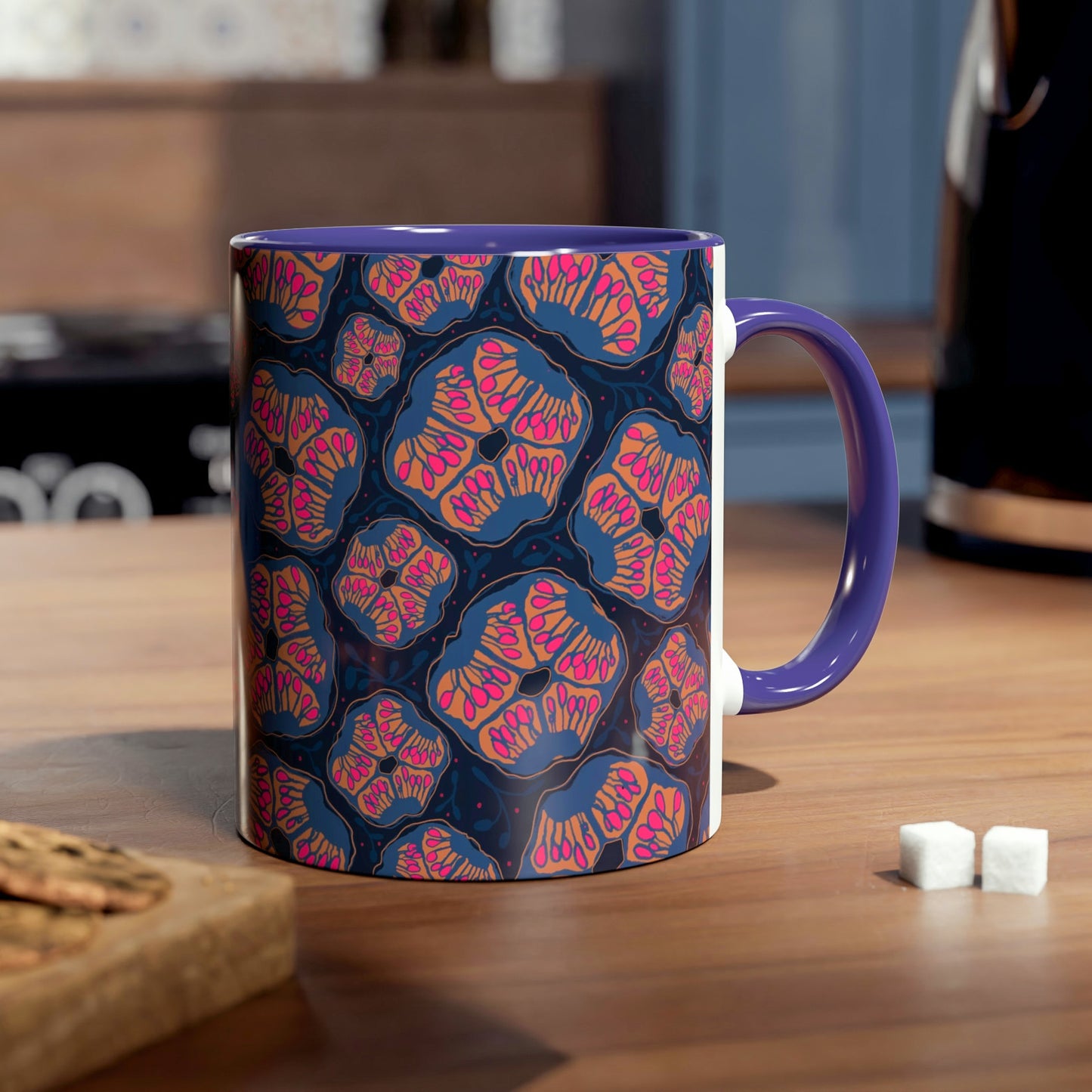 Abstract Floral Pomegranate Mug