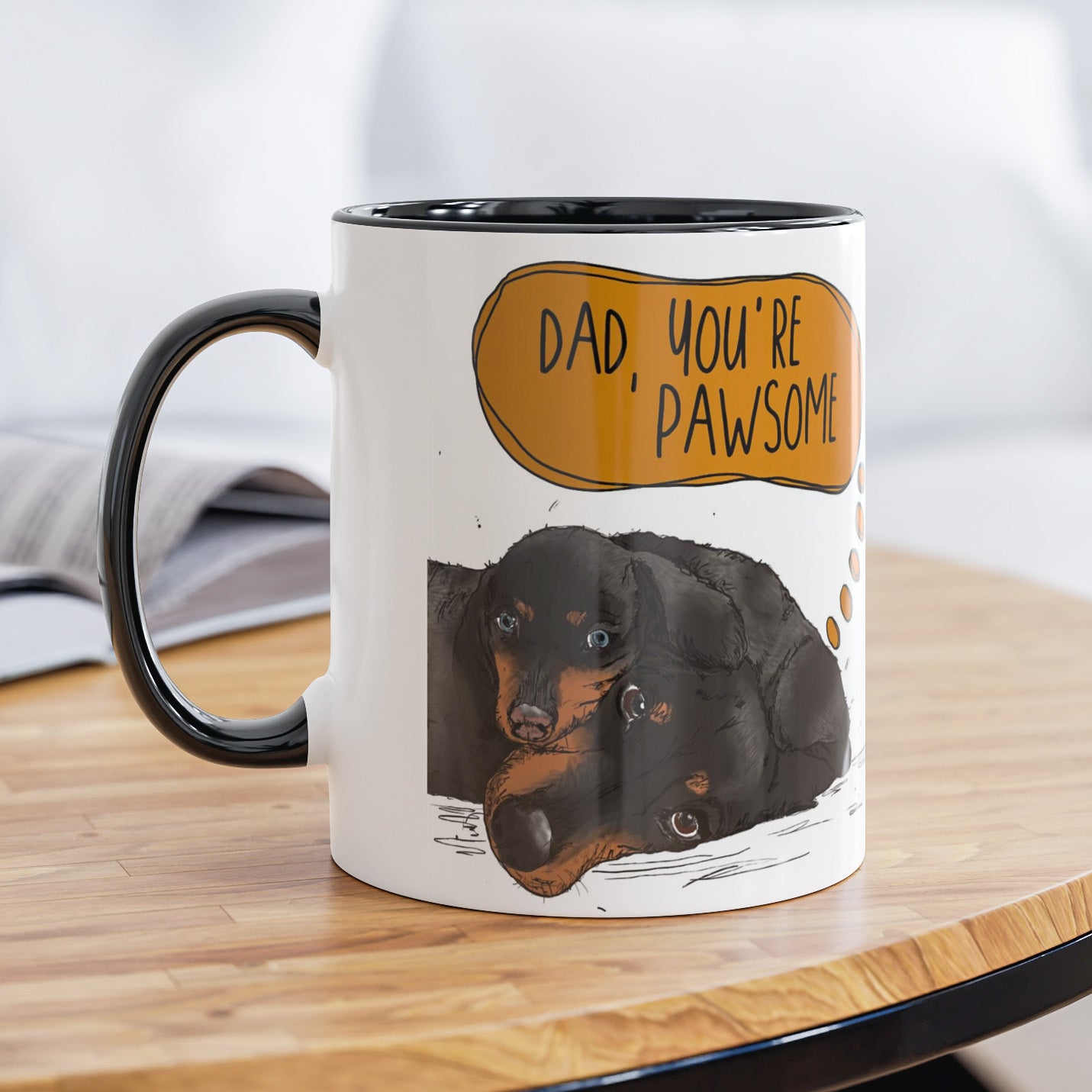 Cute Dachshund, Sausage Dog, Doxie Mug for Dog Dad