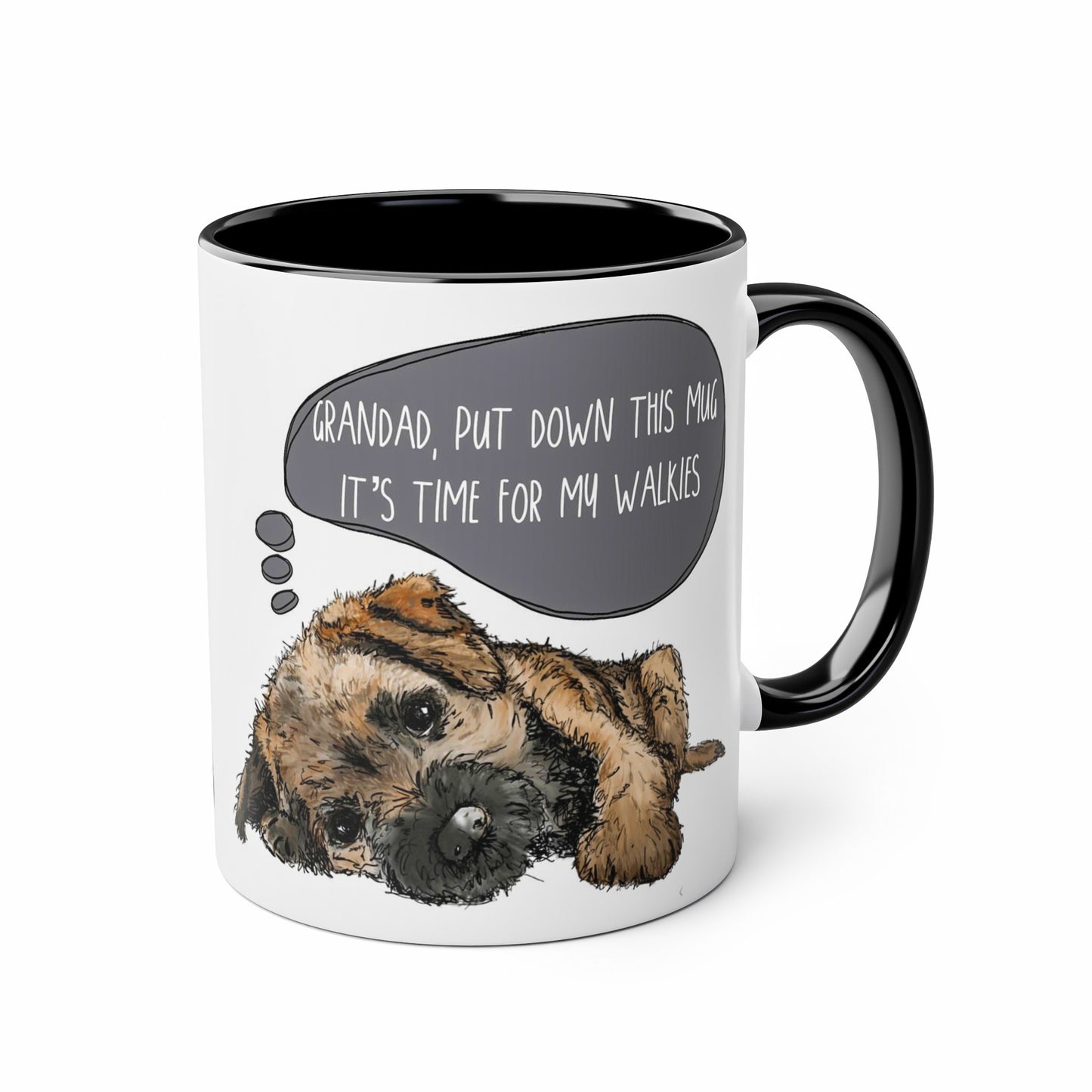 Grandad Border Terrier Puppy Fathers Day Mug