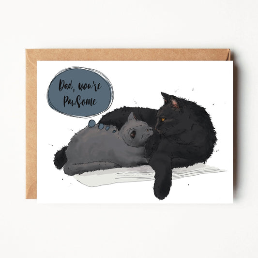 Black and Grey Cat Card for Cat Dad