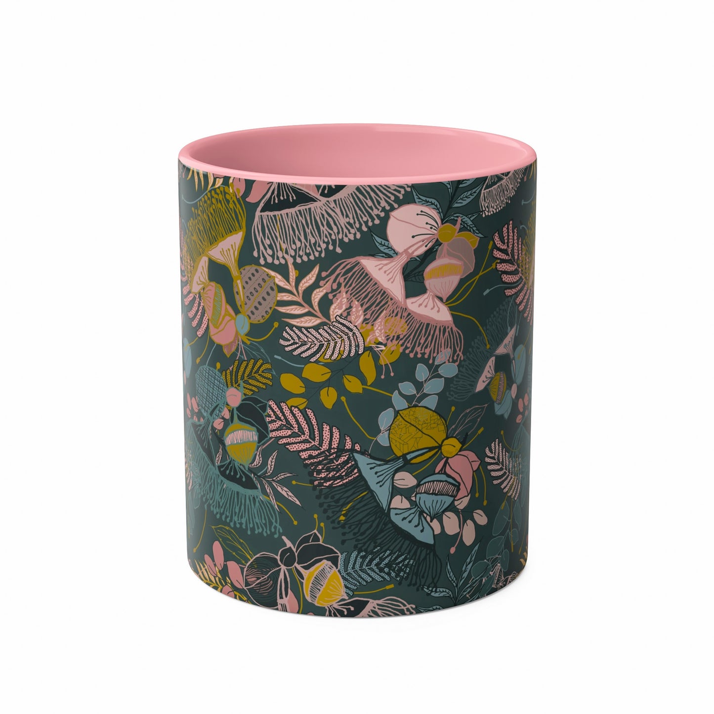 Gorgeous Gum Tree Mug - Teal and Pink