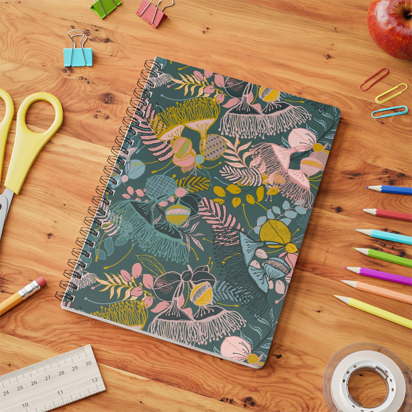 Gorgeous Gum Tree Spiral Notebook - Teal