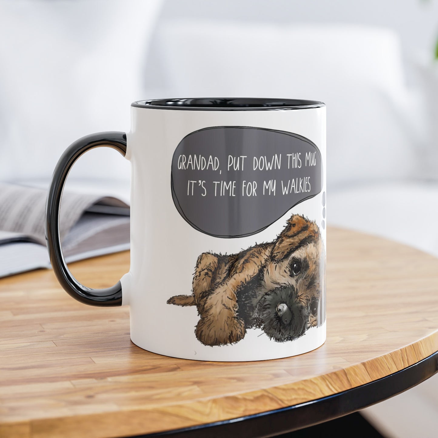 Grandad Border Terrier Puppy Fathers Day Mug