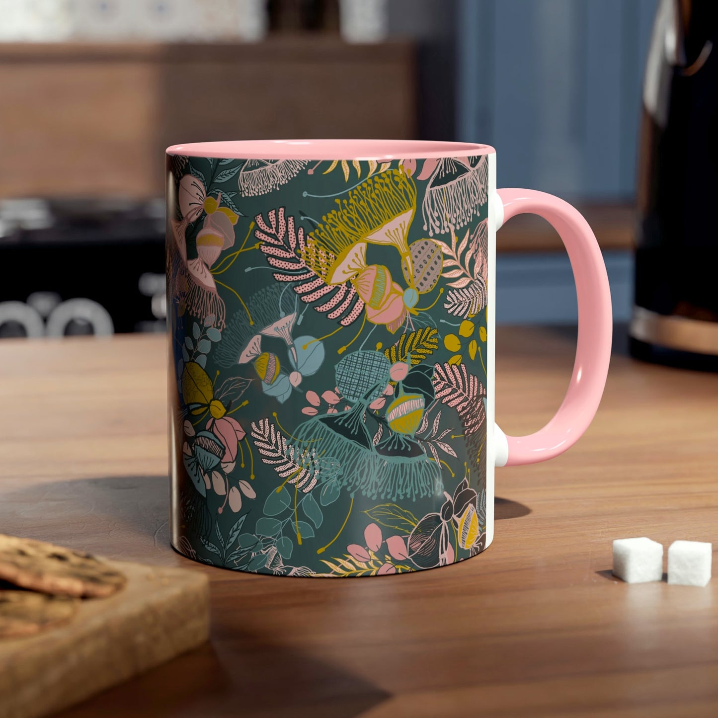 Gorgeous Gum Tree Mug - Teal and Pink