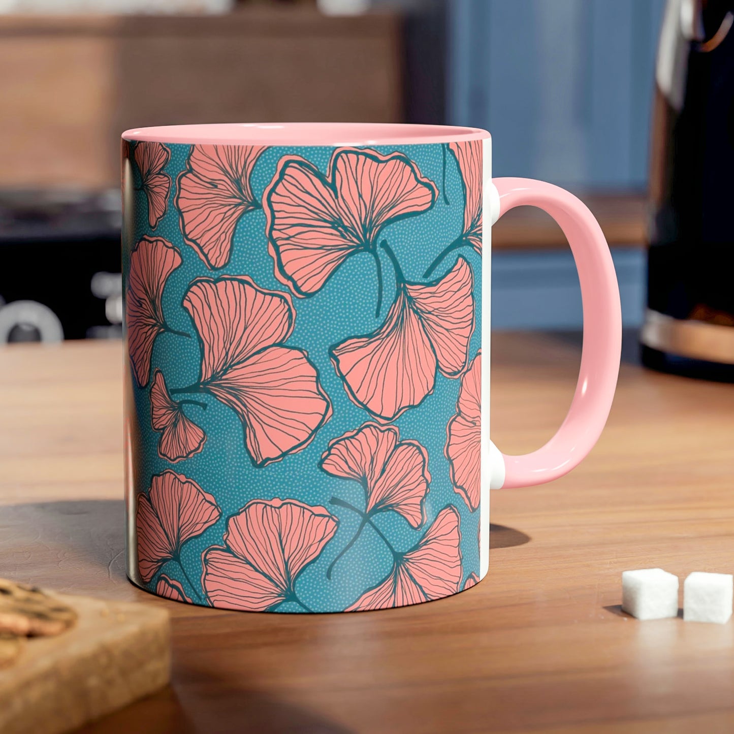 Ginkgo Bilbao Mug - Pink and Blue