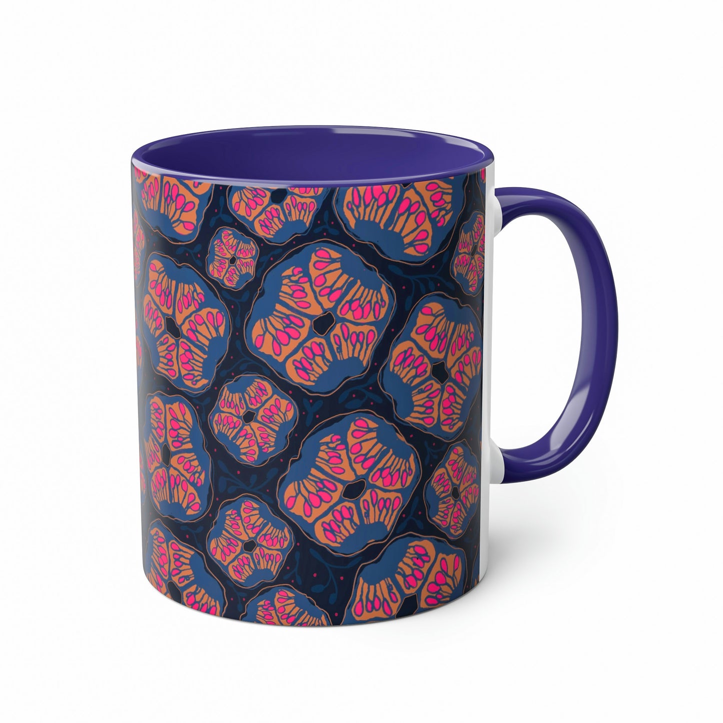 Abstract Floral Pomegranate Mug