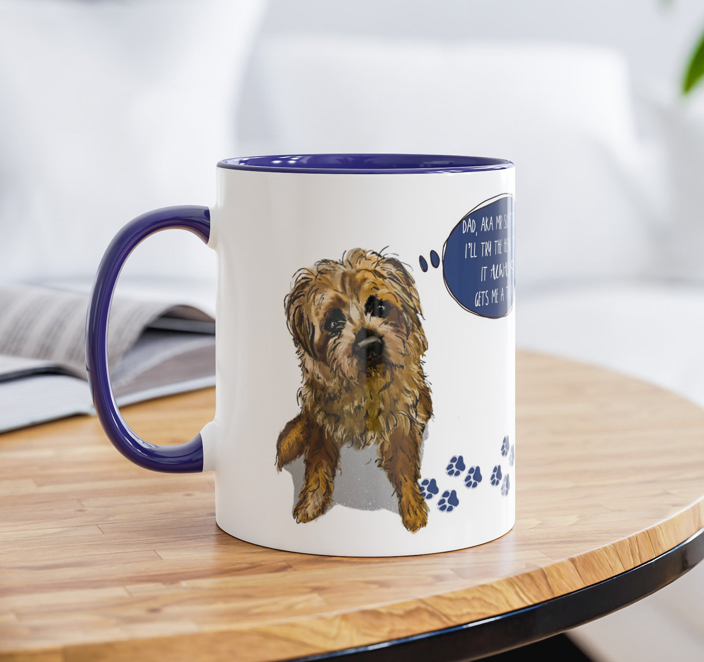 Cheeky ‘Scruffy’ Border Terrier Mug For Dad