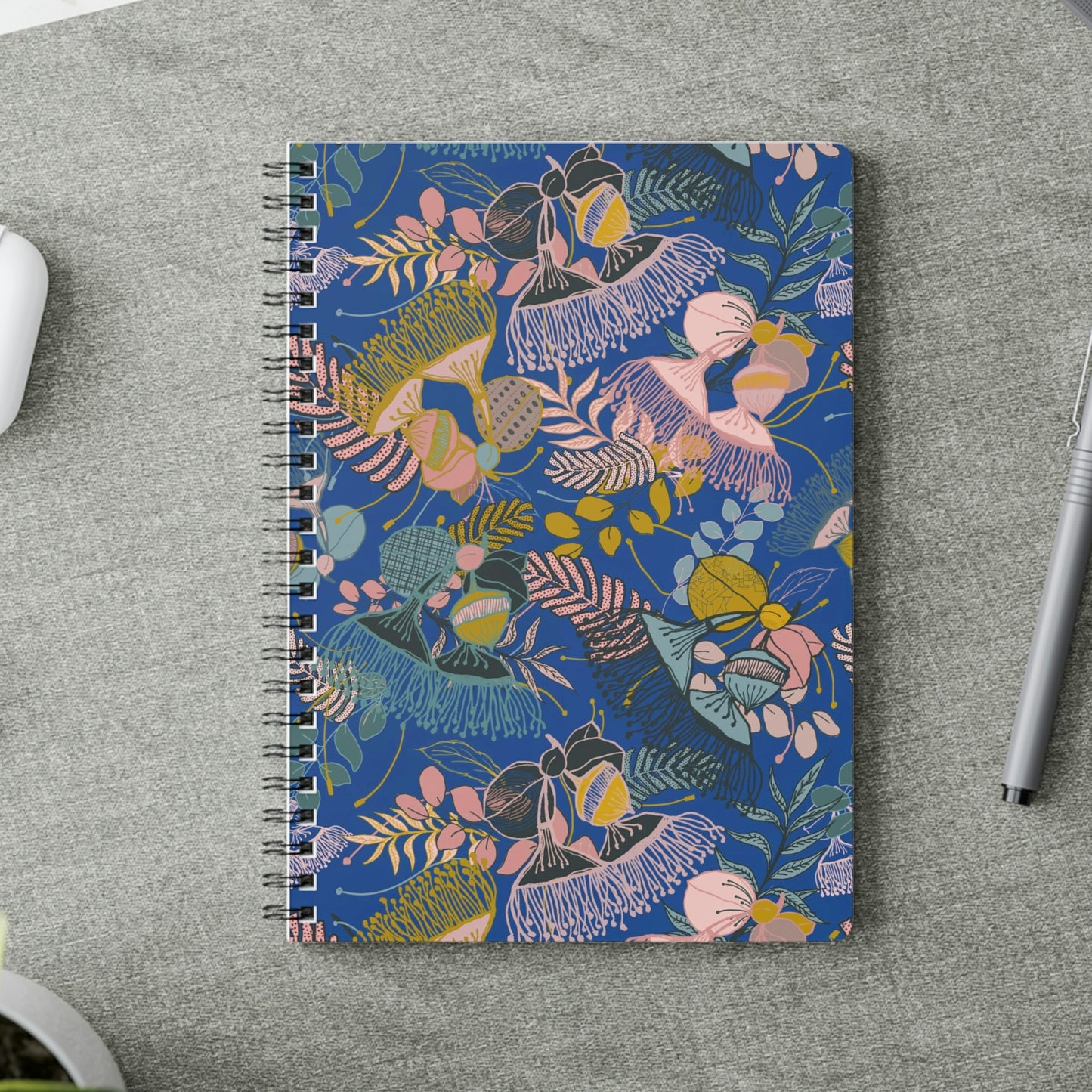 Gorgeous Gum Tree Spiral Notebook - Electric Blue