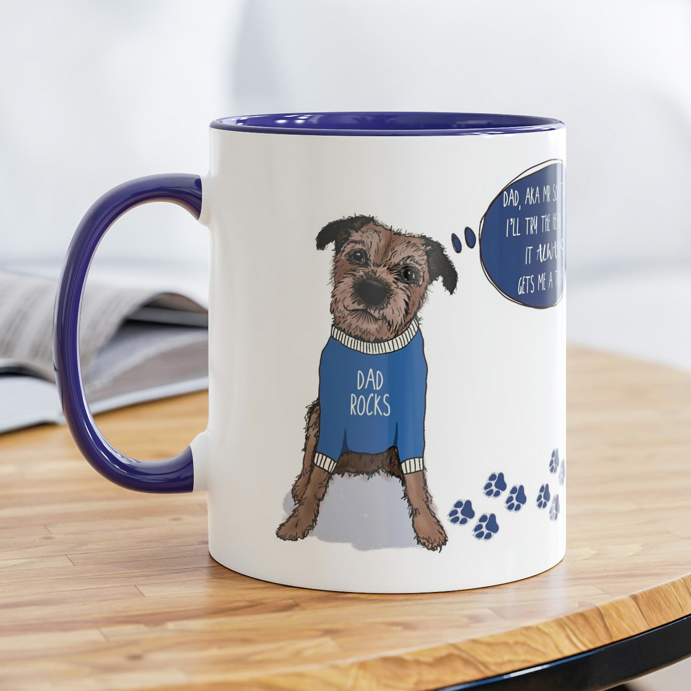 Cheeky Border Terrier Mug For Dad