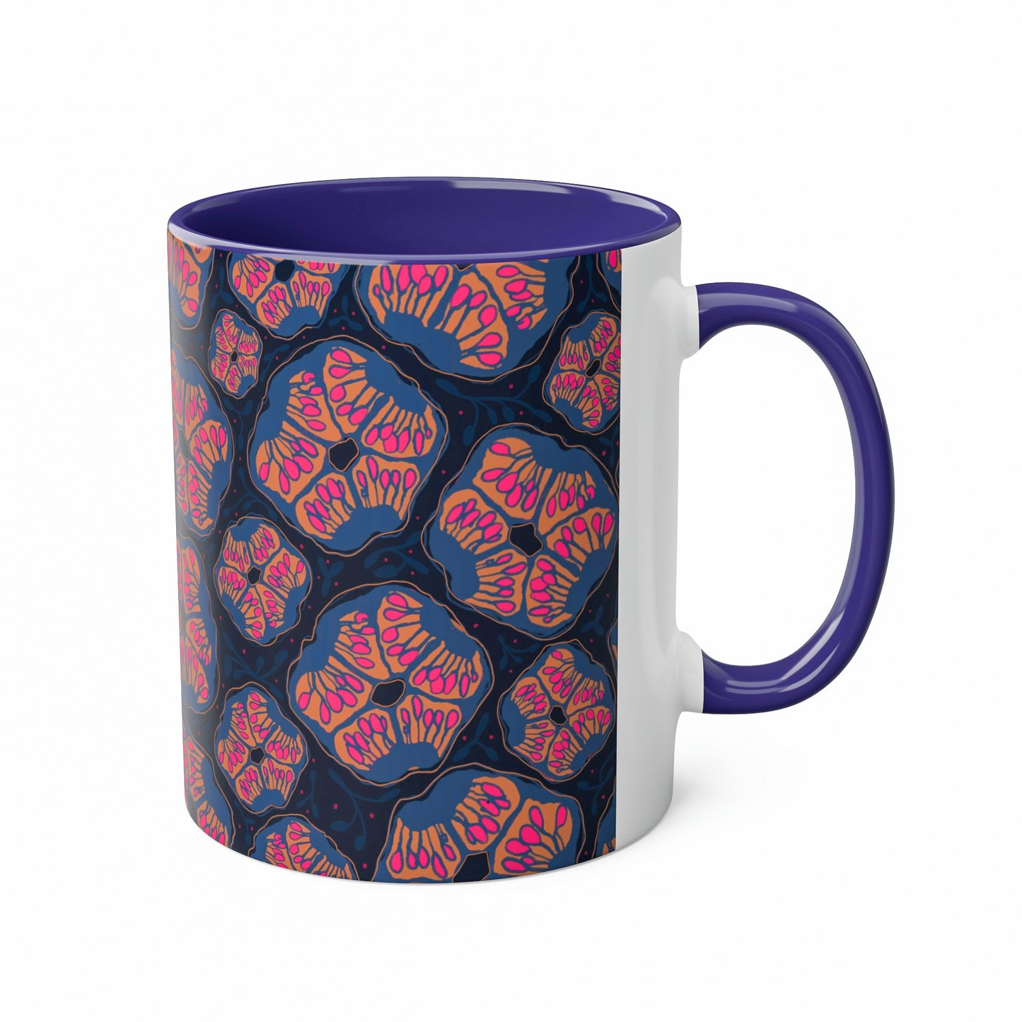 Abstract Floral Pomegranate Mug