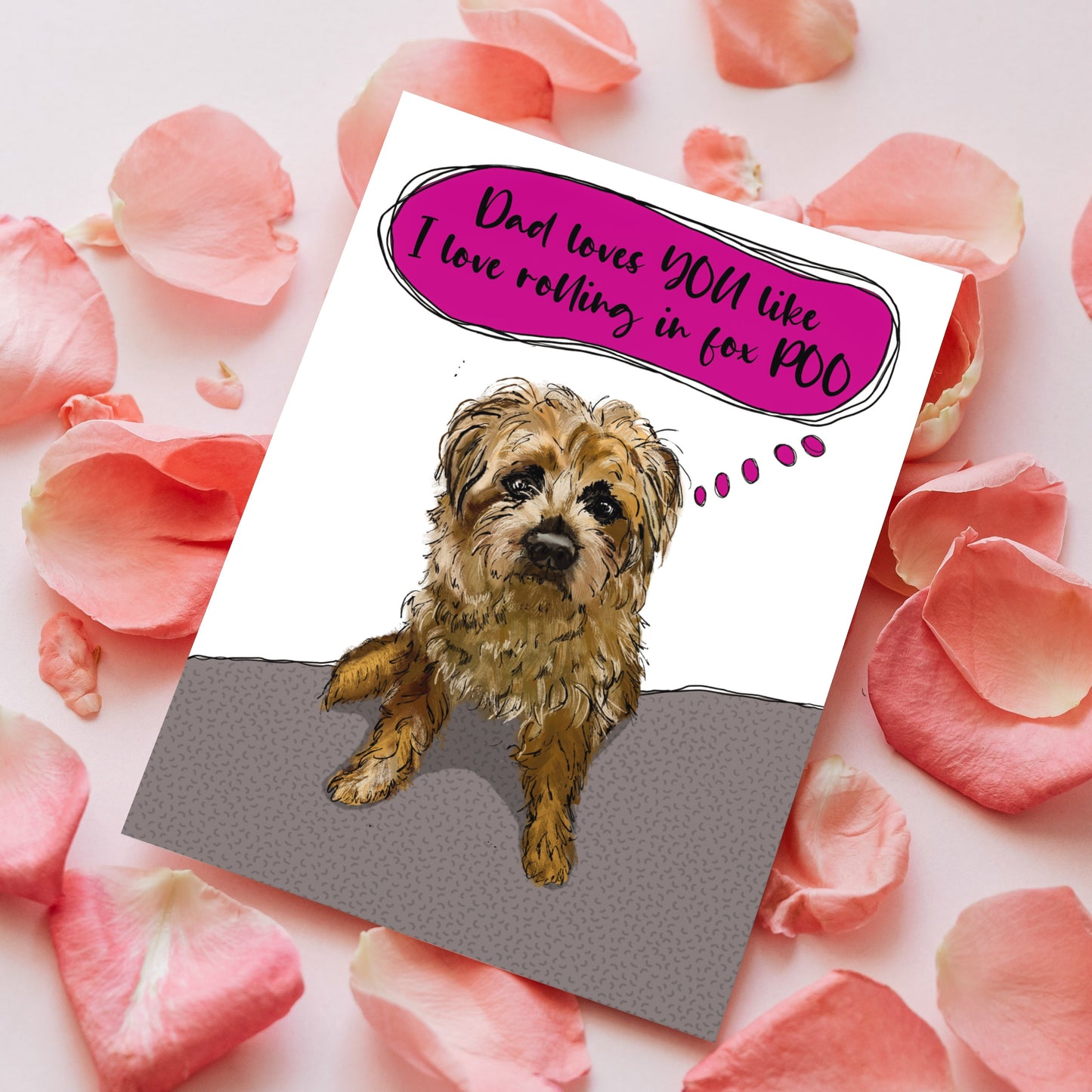 Border Terrier Valentines Card for either Mum or Dad