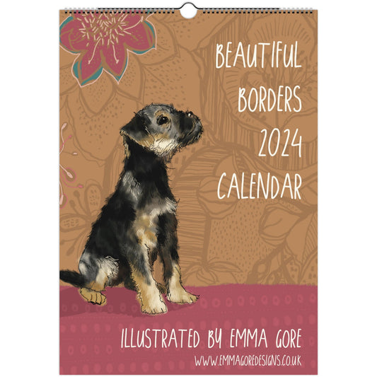 Border Terrier 2024 A3 Wall Calendar (10% of all profits go to Border Terrier Welfare)