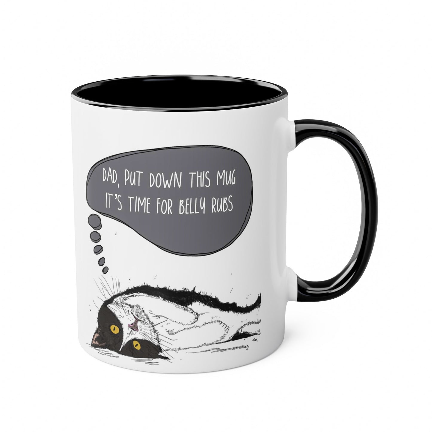 Black & White Cat Mug for Cat Dad