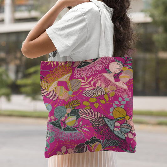 Gorgeous Gum Tree Tote Bag - Magenta Pink