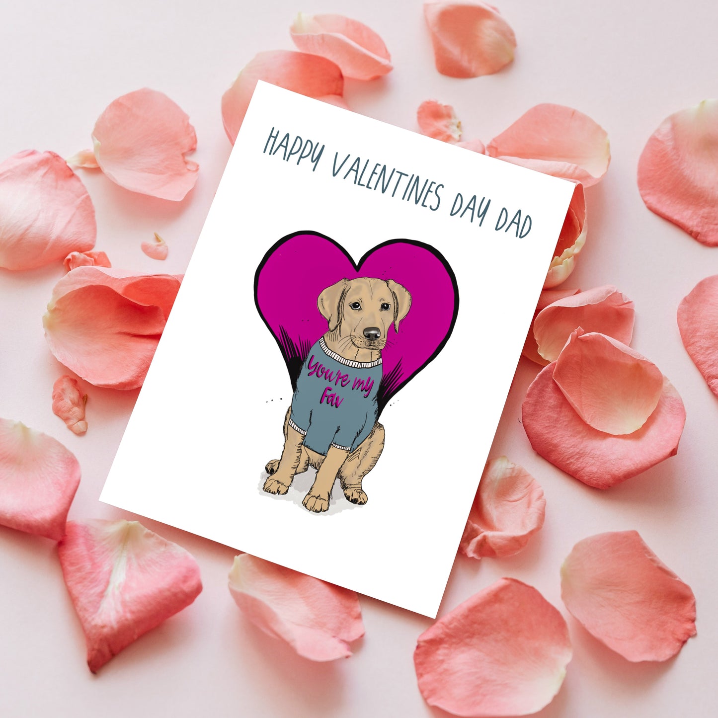 Labrador Valentines Card for Dad - Colour Variations Available