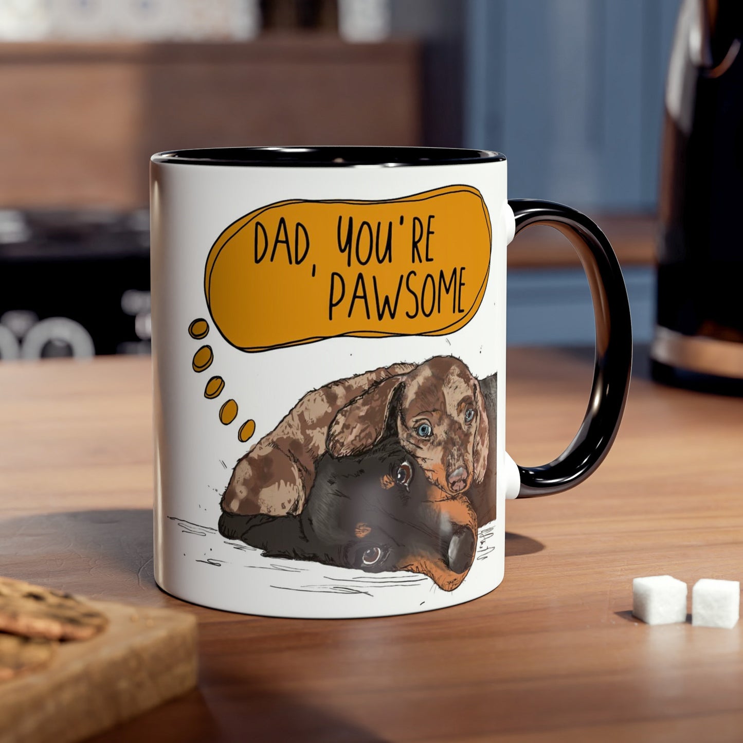 Cute Black, Tan and Dapple Dachshund, Sausage Dog, Doxie Mug