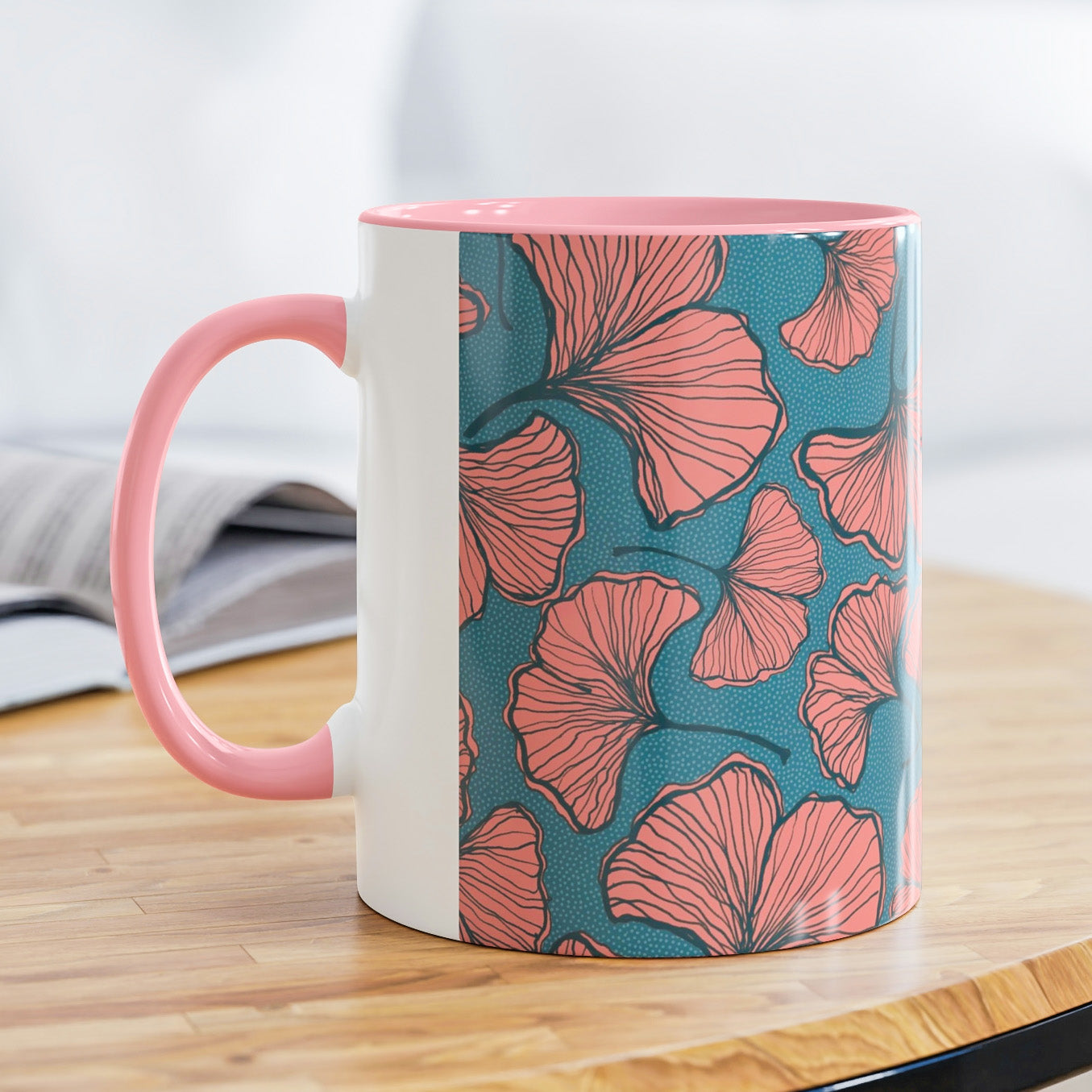 Ginkgo Bilbao Mug - Pink and Blue