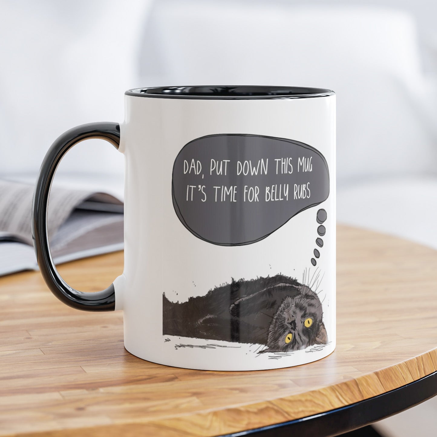 Black Cat Mug for Cat Dad