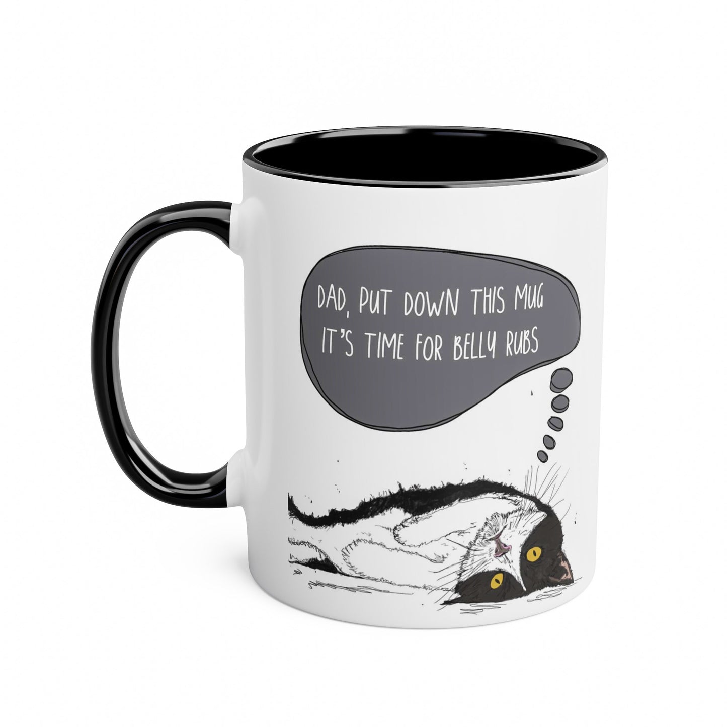 Black & White Cat Mug for Cat Dad