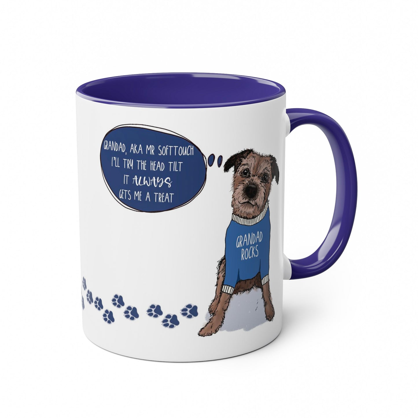 Grandad Funny Border Terrier Fathers Day Mug