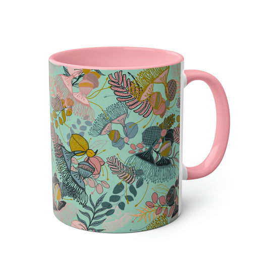 Gorgeous Gum Tree Mug - Mint and Pink