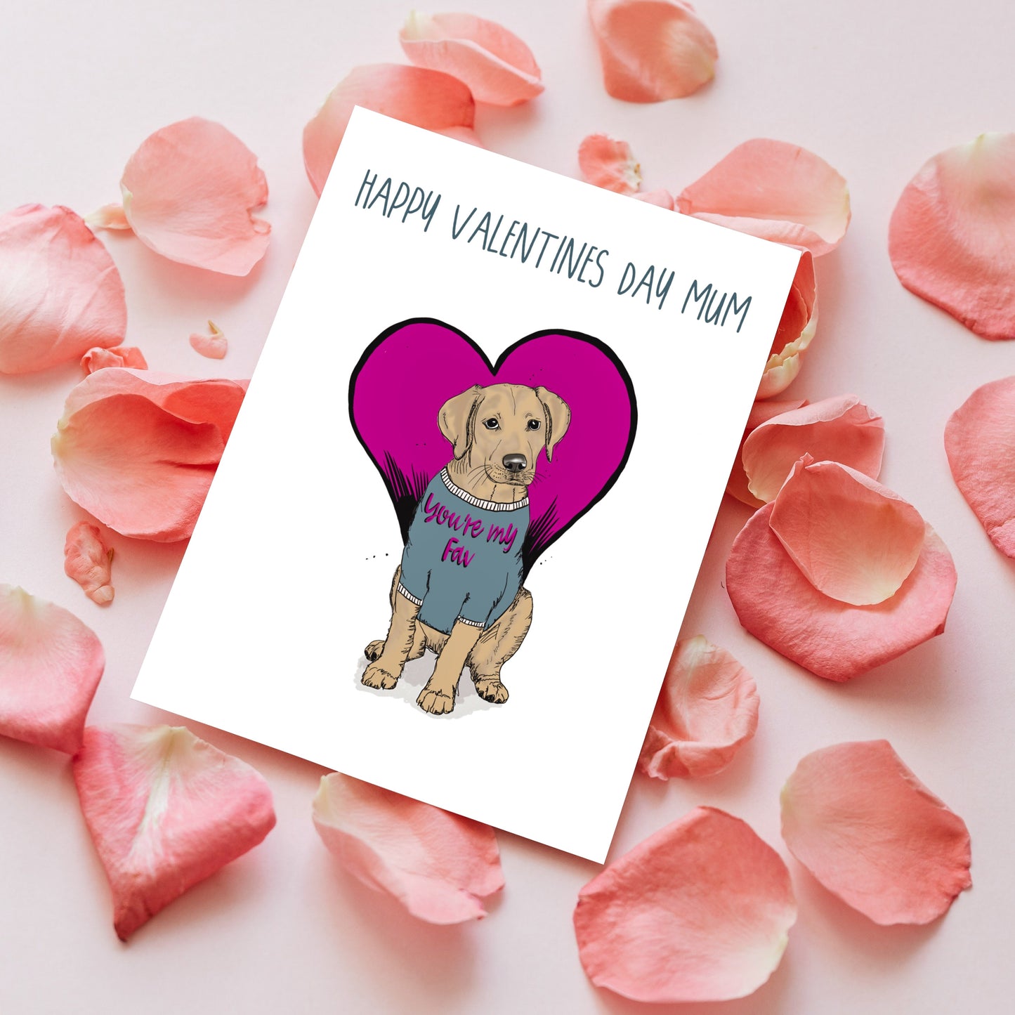 Labrador Valentines Card for Mum - Colour Variations Available