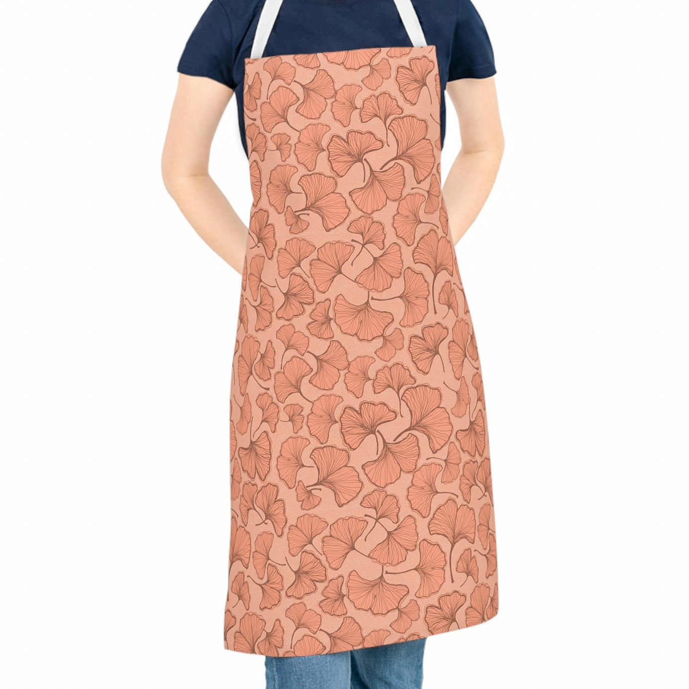 Gorgeous Ginkgo Chefs Apron - Coral