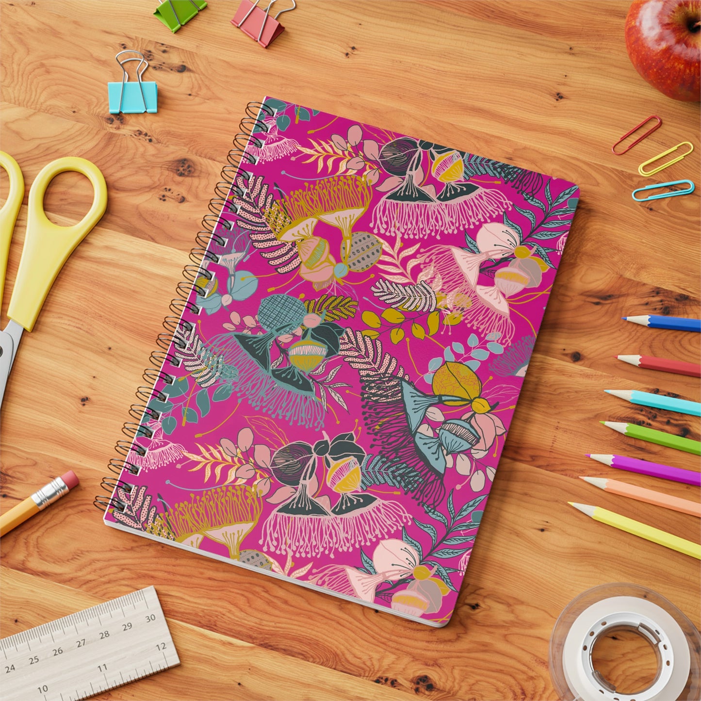 Gorgeous Gum Tree Spiral Notebook - Magenta