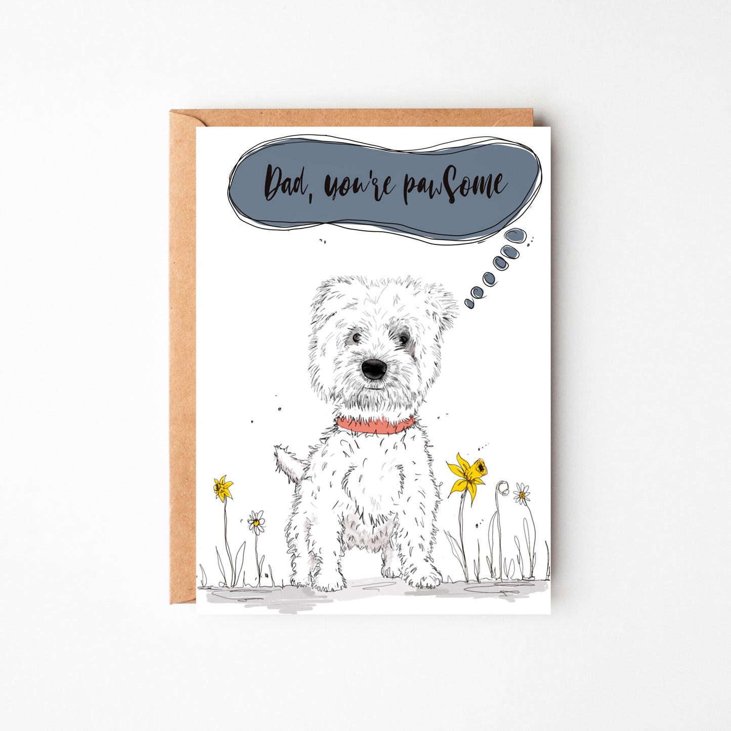 Westie, West Highland Terrier Fathers Day Card