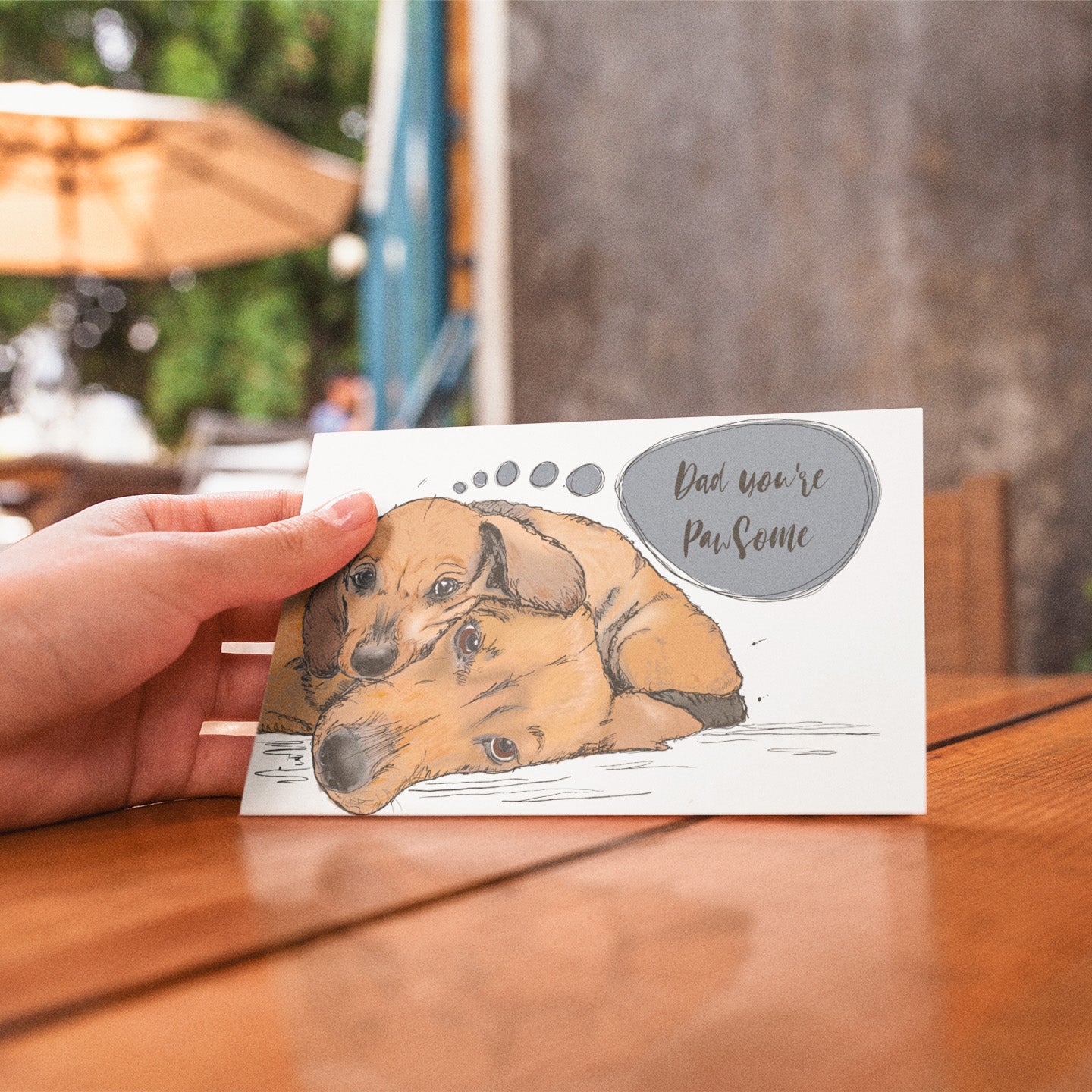 Tan Sausage Dog, Doxie, Dachshund Fathers Day Card