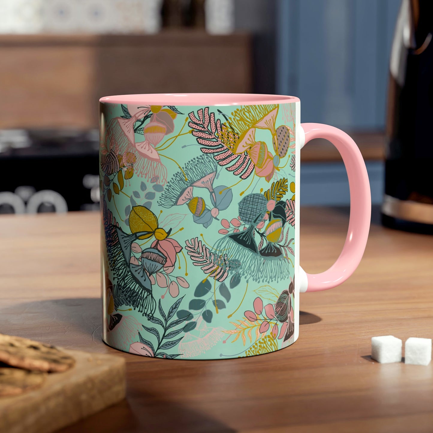 Gorgeous Gum Tree Mug - Mint and Pink