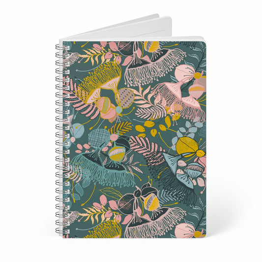 Gorgeous Gum Tree Spiral Notebook - Teal