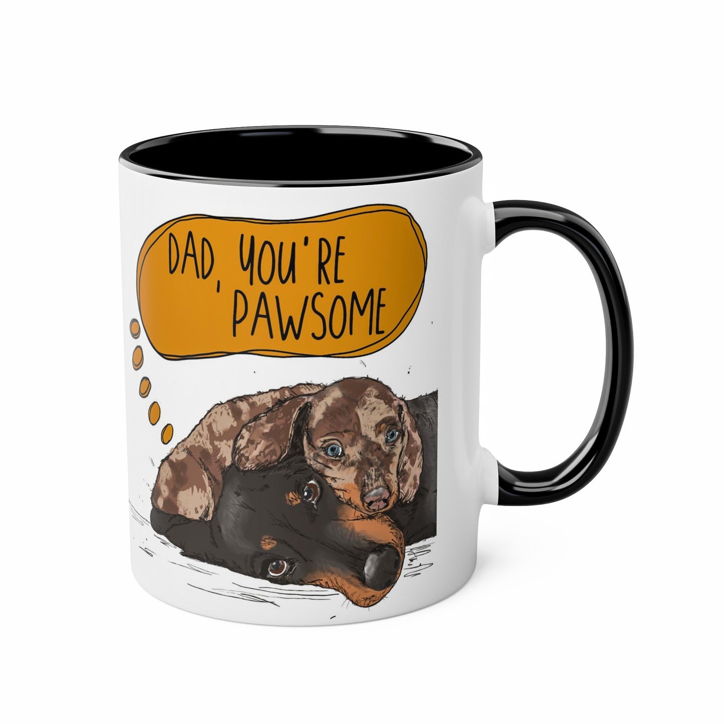 Cute Black, Tan and Dapple Dachshund, Sausage Dog, Doxie Mug