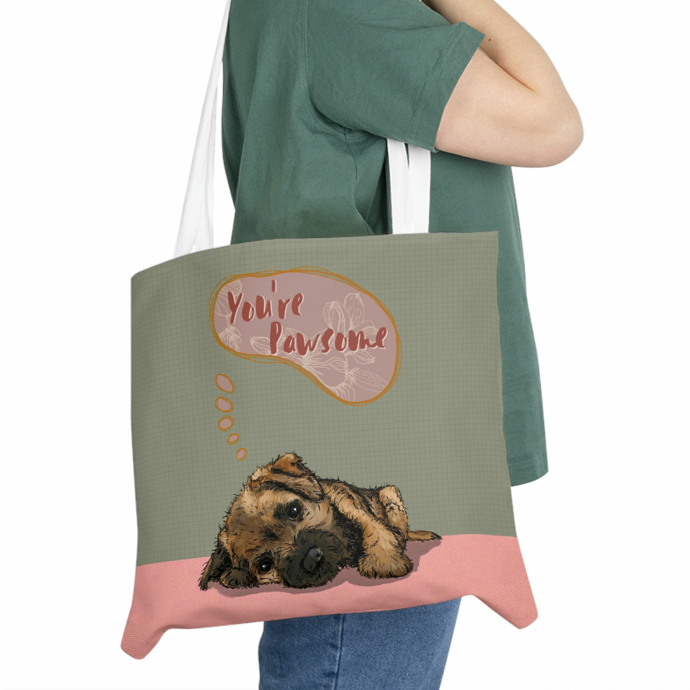 Cute Puppy Border Terrier Tote Bag